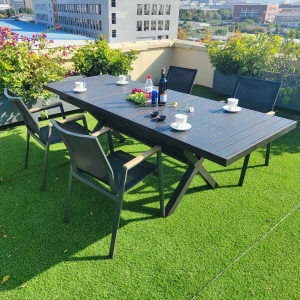 铝制自动拉伸桌 Alu slat auto extendable table