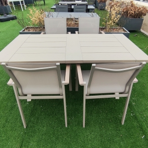 香槟色铝制板条餐桌 Alu plate dining table