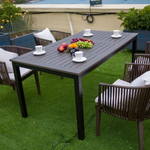 铝制木塑桌  Alu plastic wood table