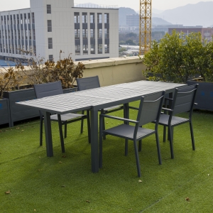 铝条抽拉桌  Alu slat extendable table