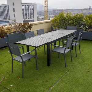 铝条抽拉桌  Alu slat extendable table