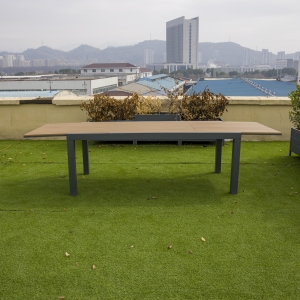 铝制木塑拉伸桌  Alu plastic wood  extendable table