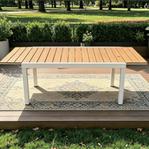 铝条塑木抽拉桌 (两片式）Alu polywood extendable tab