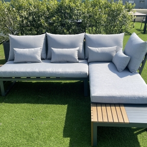 铝制双人椅沙发+铝制小边桌(沙发4件套)  2*Alu two-seater s