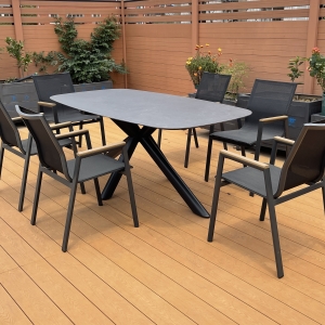 铝制岩板拉伸桌 Alu sintered stone top extendabl