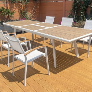 铝制热转印蝴蝶翻抽拉桌 alu heat transfer extendable